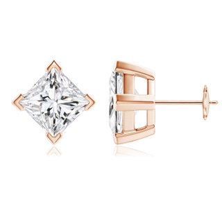 7.9mm HSI2 Princess-Cut Diamond Stud Earrings in Rose Gold