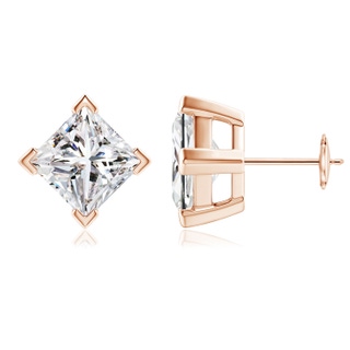 7.9mm IJI1I2 Princess-Cut Diamond Stud Earrings in Rose Gold