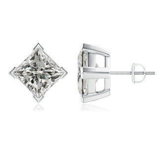 7.9mm KI3 Princess-Cut Diamond Stud Earrings in P950 Platinum