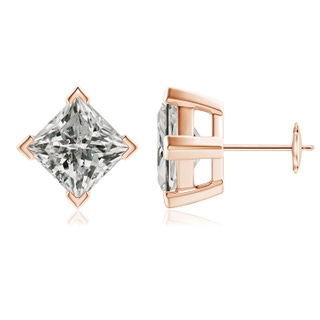 7.9mm KI3 Princess-Cut Diamond Stud Earrings in Rose Gold