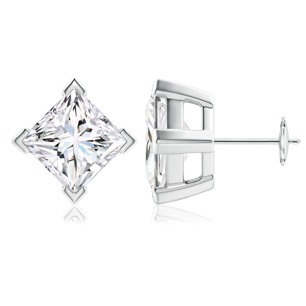 9.4mm GVS2 Princess-Cut Diamond Stud Earrings in 10K White Gold