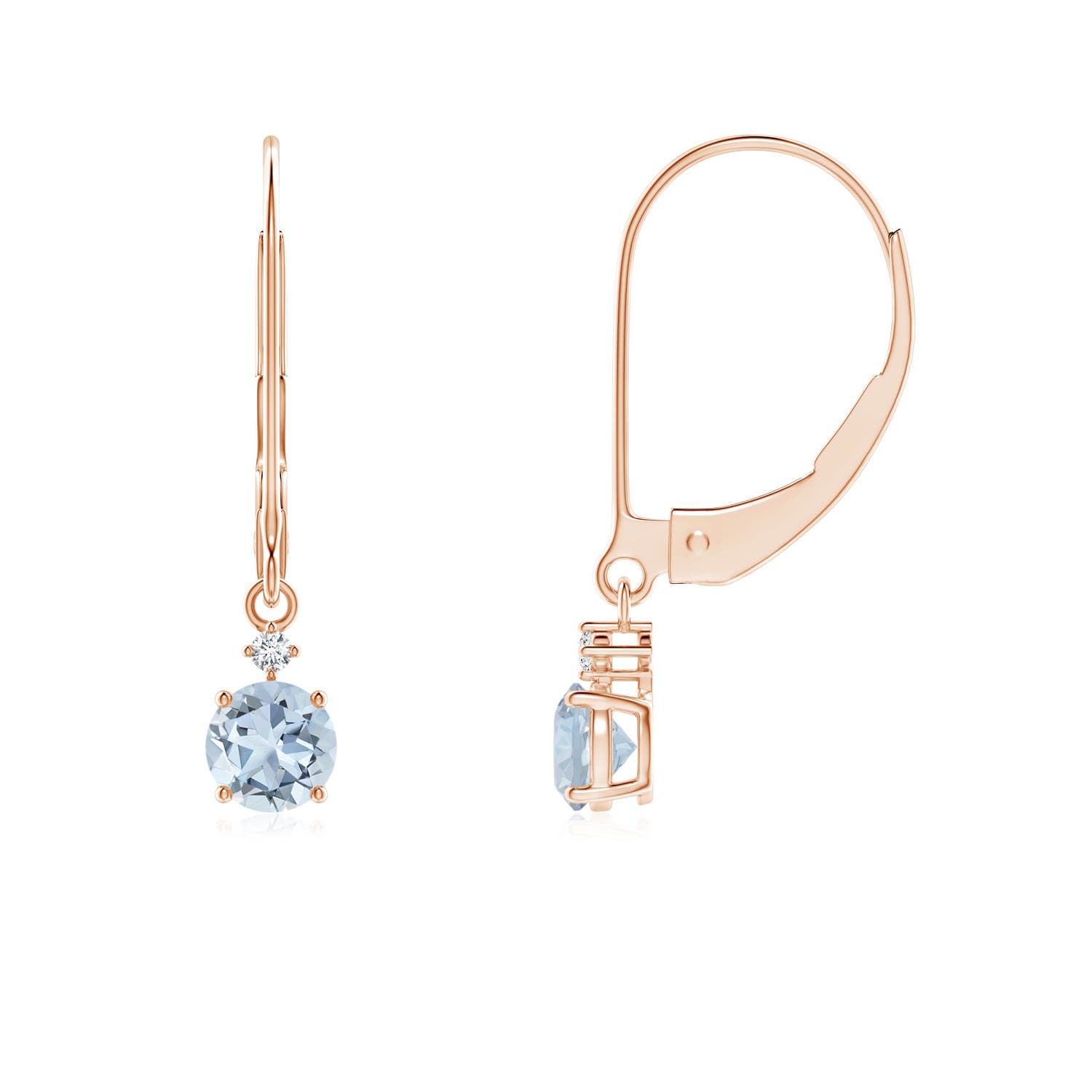 A - Aquamarine / 0.42 CT / 14 KT Rose Gold