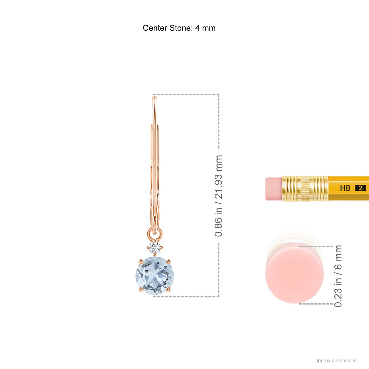 A - Aquamarine / 0.42 CT / 14 KT Rose Gold