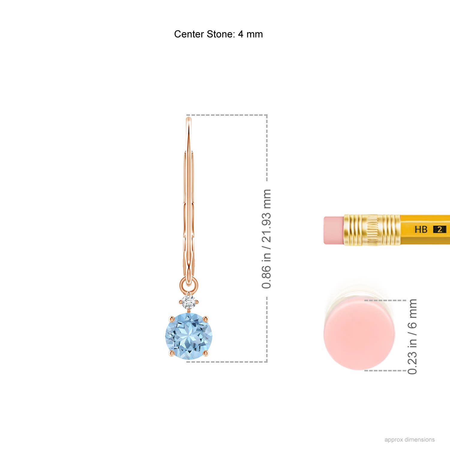 AAA - Aquamarine / 0.42 CT / 14 KT Rose Gold