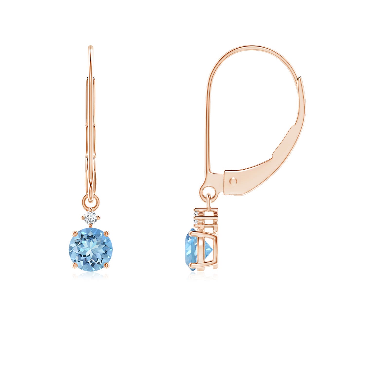 AAAA - Aquamarine / 0.42 CT / 14 KT Rose Gold