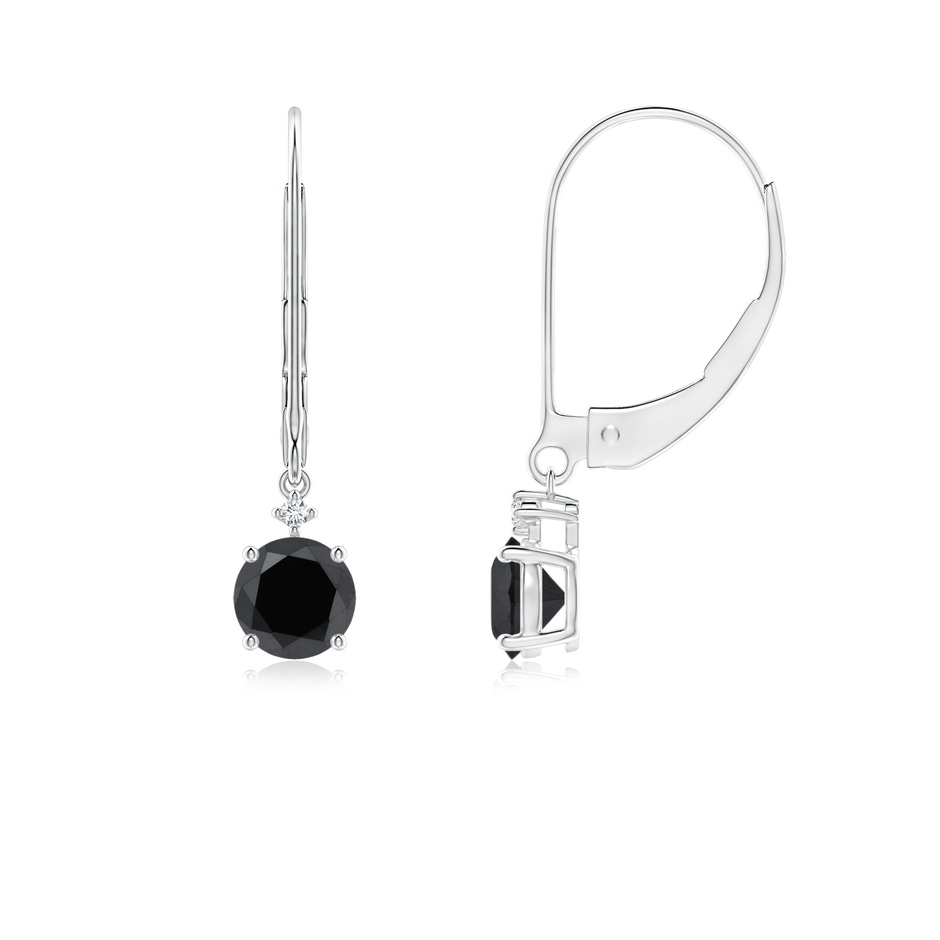 4.6mm AA Solitaire Black Diamond Dangle Earrings in P950 Platinum 