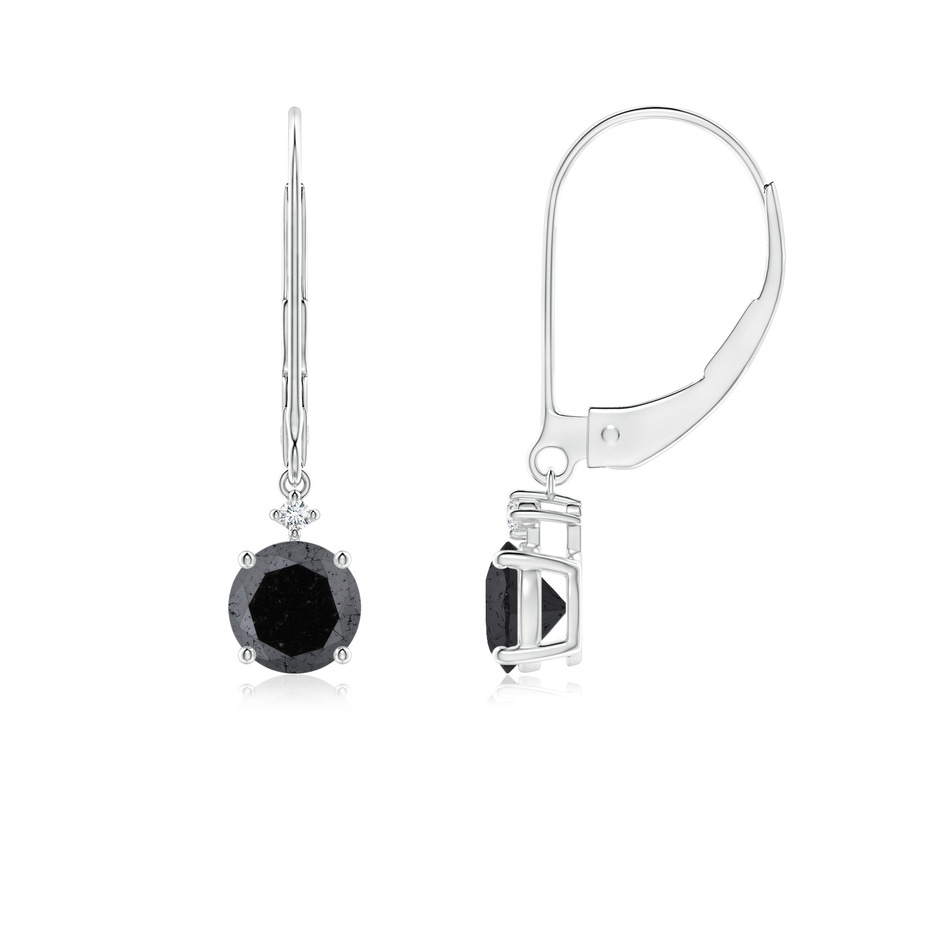 5.2mm A Solitaire Black Diamond Dangle Earrings in P950 Platinum 