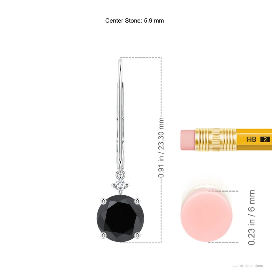 5.9mm AA Solitaire Black Diamond Dangle Earrings in P950 Platinum product image