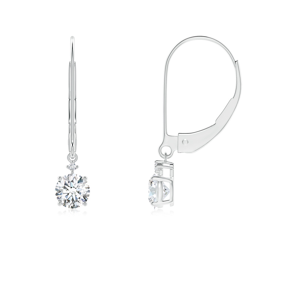 4.1mm GVS2 Solitaire Diamond Dangle Earrings in White Gold