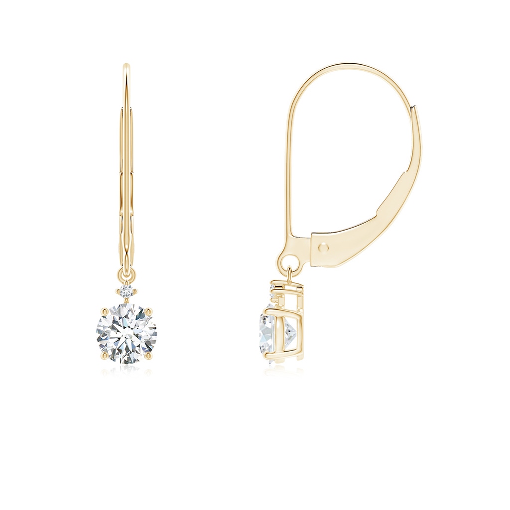 4.1mm GVS2 Solitaire Diamond Dangle Earrings in Yellow Gold