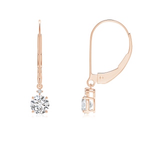 4.1mm HSI2 Solitaire Diamond Dangle Earrings in 10K Rose Gold