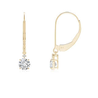 4.1mm HSI2 Solitaire Diamond Dangle Earrings in 10K Yellow Gold
