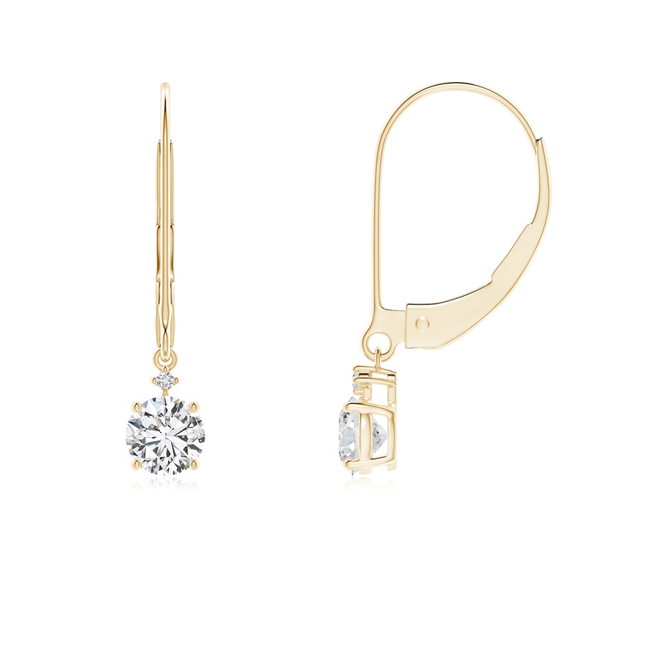 4.1mm HSI2 Solitaire Diamond Dangle Earrings in 9K Yellow Gold 