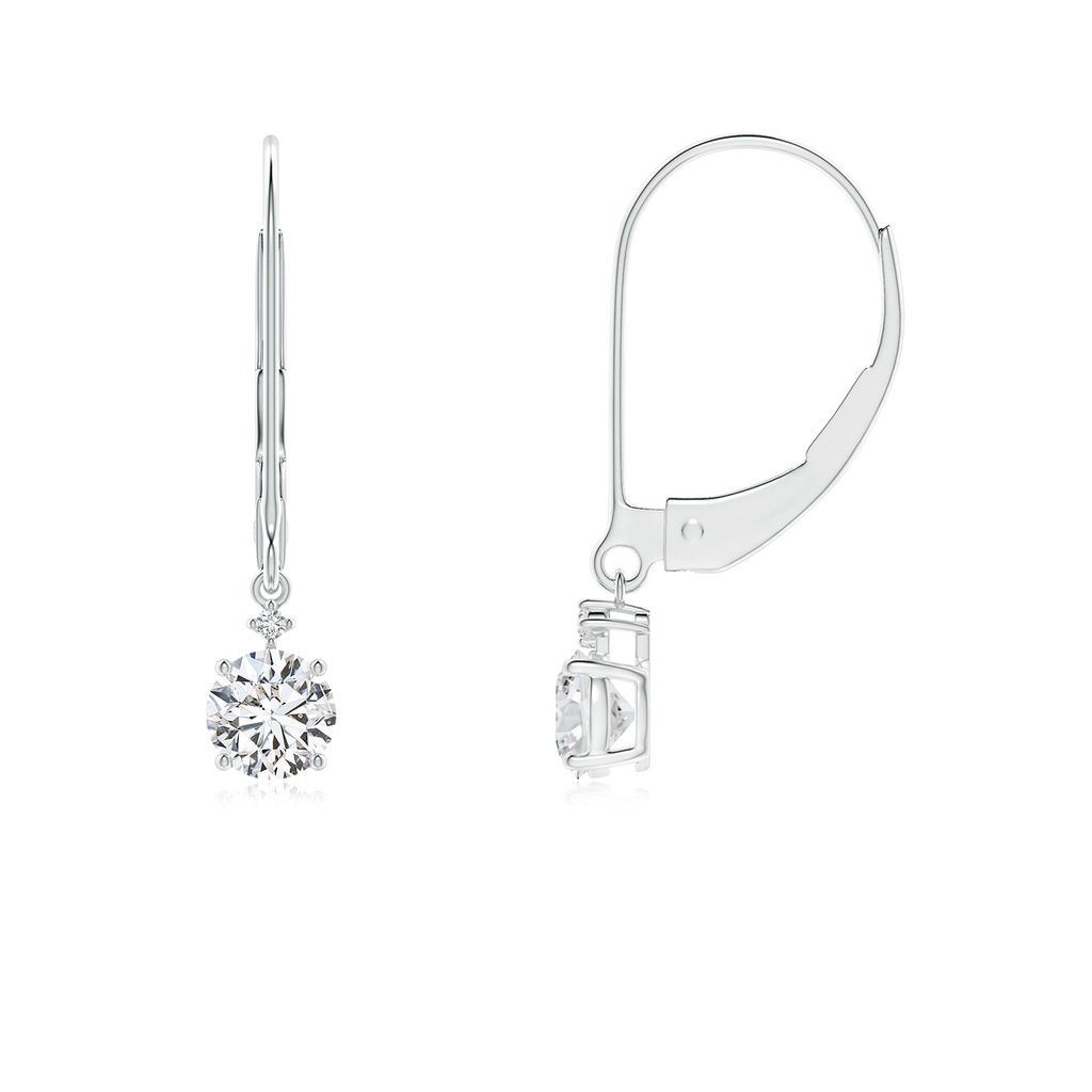 4.1mm HSI2 Solitaire Diamond Dangle Earrings in White Gold