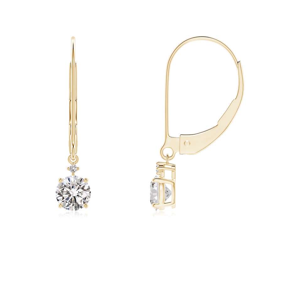 4.1mm IJI1I2 Solitaire Diamond Dangle Earrings in Yellow Gold 