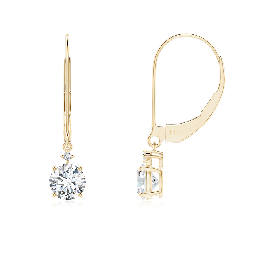 4.6mm GVS2 Solitaire Diamond Dangle Earrings in 9K Yellow Gold 