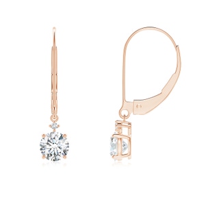 4.6mm GVS2 Solitaire Diamond Dangle Earrings in Rose Gold