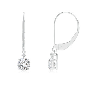 4.6mm HSI2 Solitaire Diamond Dangle Earrings in White Gold