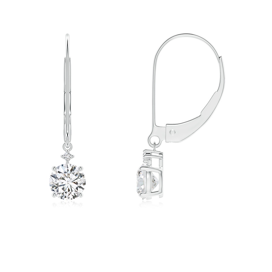 4.6mm HSI2 Solitaire Diamond Dangle Earrings in White Gold 