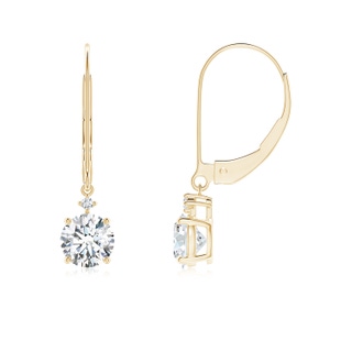 5.2mm GVS2 Solitaire Diamond Dangle Earrings in 10K Yellow Gold