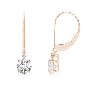 5.2mm GVS2 Solitaire Diamond Dangle Earrings in Rose Gold