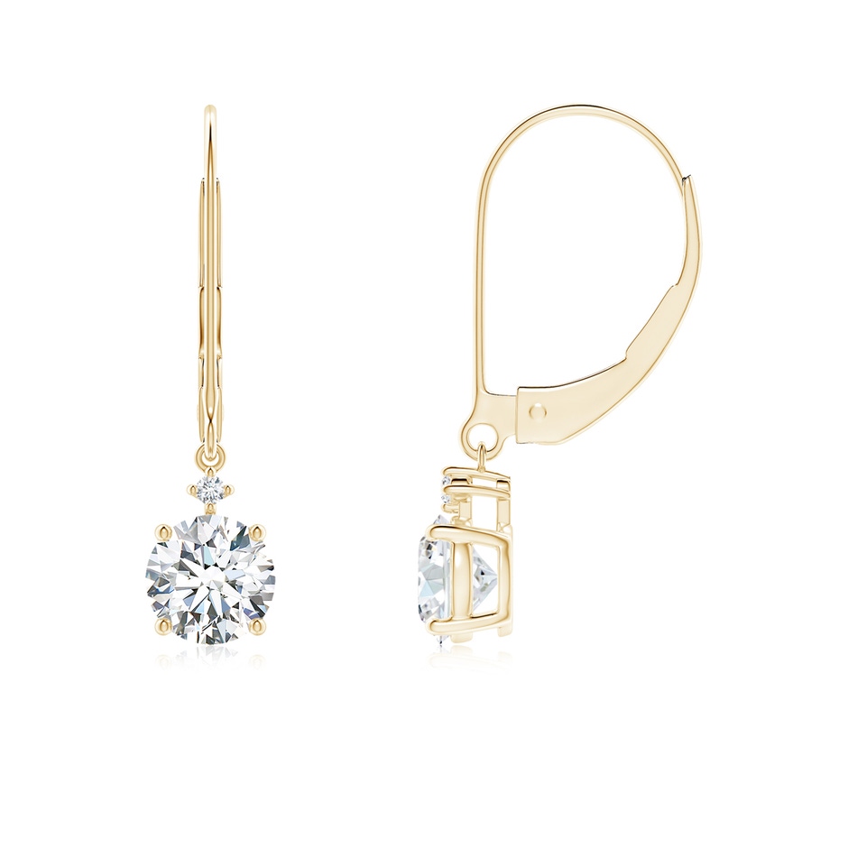 5.2mm GVS2 Solitaire Diamond Dangle Earrings in Yellow Gold 