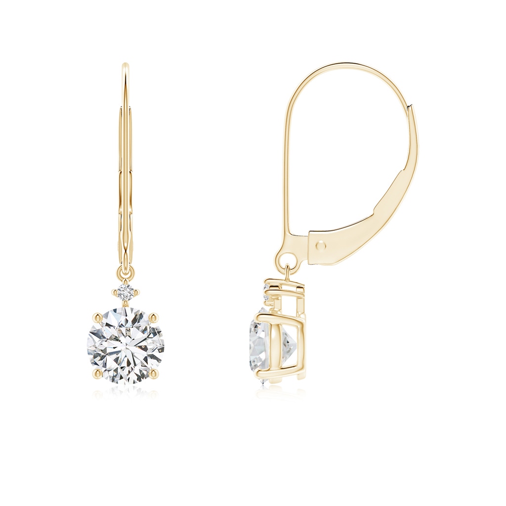 5.2mm HSI2 Solitaire Diamond Dangle Earrings in Yellow Gold