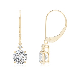 5.9mm HSI2 Solitaire Diamond Dangle Earrings in 10K Yellow Gold