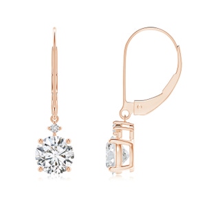 5.9mm HSI2 Solitaire Diamond Dangle Earrings in Rose Gold