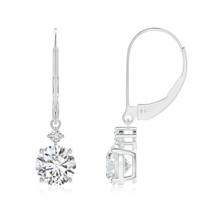 6.4mm HSI2 Solitaire Diamond Dangle Earrings in 10K White Gold