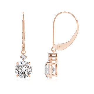 6.4mm IJI1I2 Solitaire Diamond Dangle Earrings in 9K Rose Gold