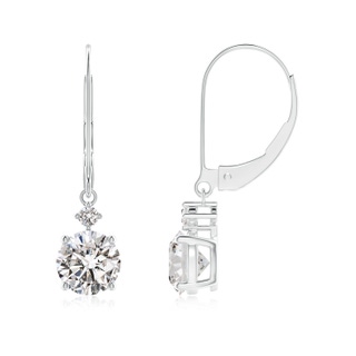 6.4mm IJI1I2 Solitaire Diamond Dangle Earrings in P950 Platinum