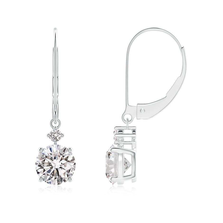 6.4mm IJI1I2 Solitaire Diamond Dangle Earrings in P950 Platinum 