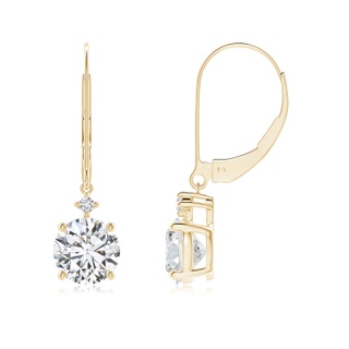 6.5mm HSI2 Solitaire Diamond Dangle Earrings in 10K Yellow Gold