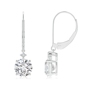 6.5mm HSI2 Solitaire Diamond Dangle Earrings in P950 Platinum