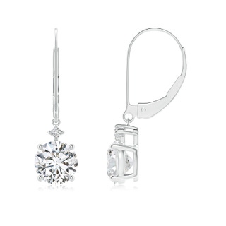 6.5mm HSI2 Solitaire Diamond Dangle Earrings in White Gold