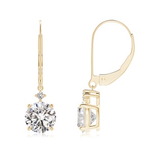 6.5mm IJI1I2 Solitaire Diamond Dangle Earrings in 10K Yellow Gold