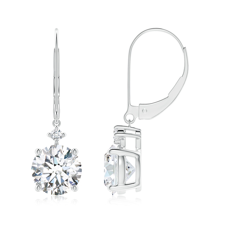 7.4mm GVS2 Solitaire Diamond Dangle Earrings in P950 Platinum 