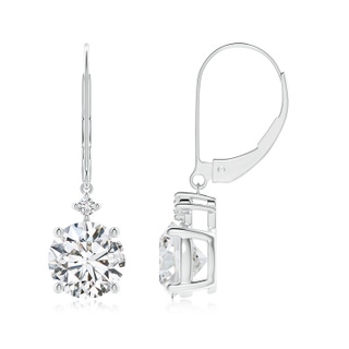 7.4mm HSI2 Solitaire Diamond Dangle Earrings in White Gold