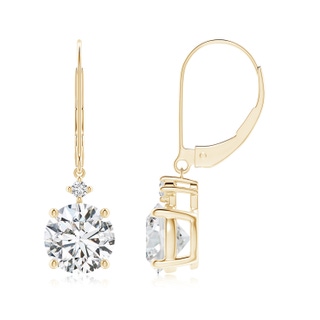 7.4mm HSI2 Solitaire Diamond Dangle Earrings in Yellow Gold