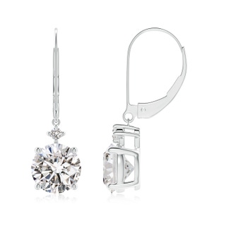 7.4mm IJI1I2 Solitaire Diamond Dangle Earrings in P950 Platinum