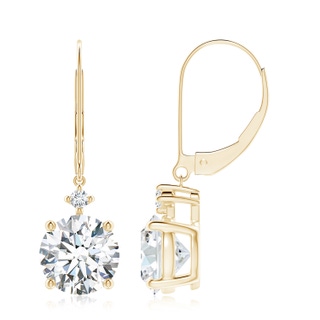 8.1mm GVS2 Solitaire Diamond Dangle Earrings in 10K Yellow Gold