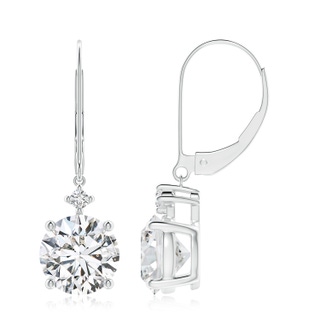 8.1mm HSI2 Solitaire Diamond Dangle Earrings in P950 Platinum