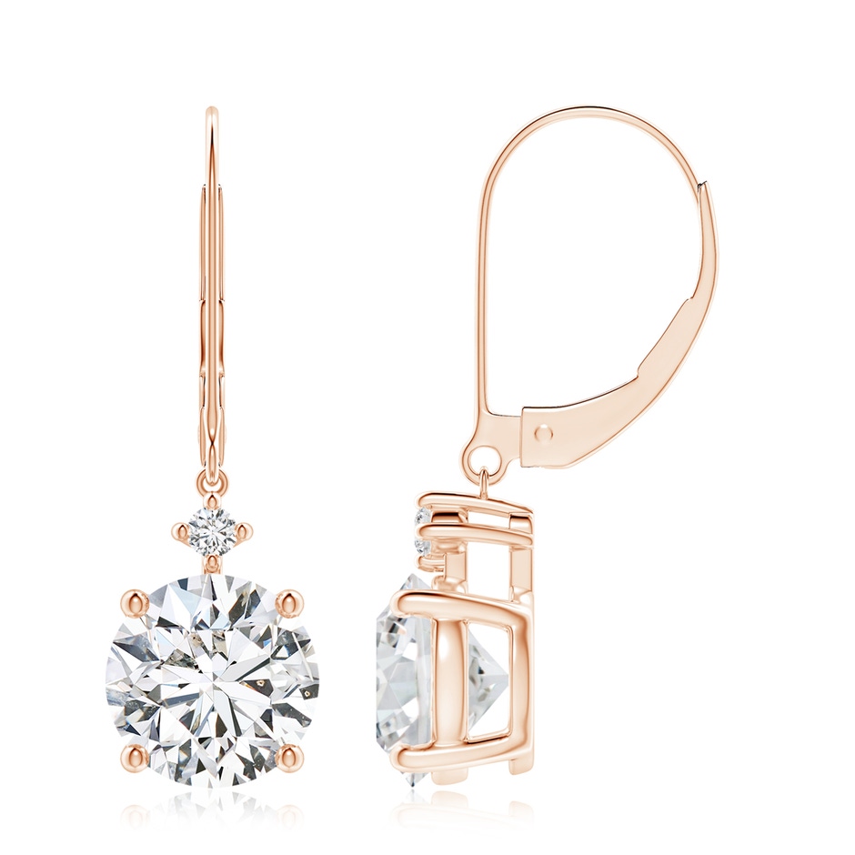 8.1mm HSI2 Solitaire Diamond Dangle Earrings in Rose Gold 