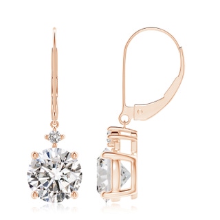 8.1mm IJI1I2 Solitaire Diamond Dangle Earrings in Rose Gold