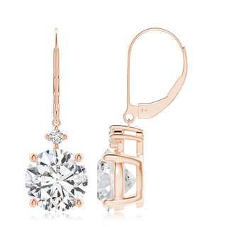 8.9mm HSI2 Solitaire Diamond Dangle Earrings in Rose Gold