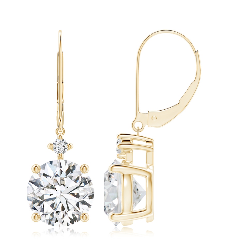8.9mm HSI2 Solitaire Diamond Dangle Earrings in Yellow Gold 