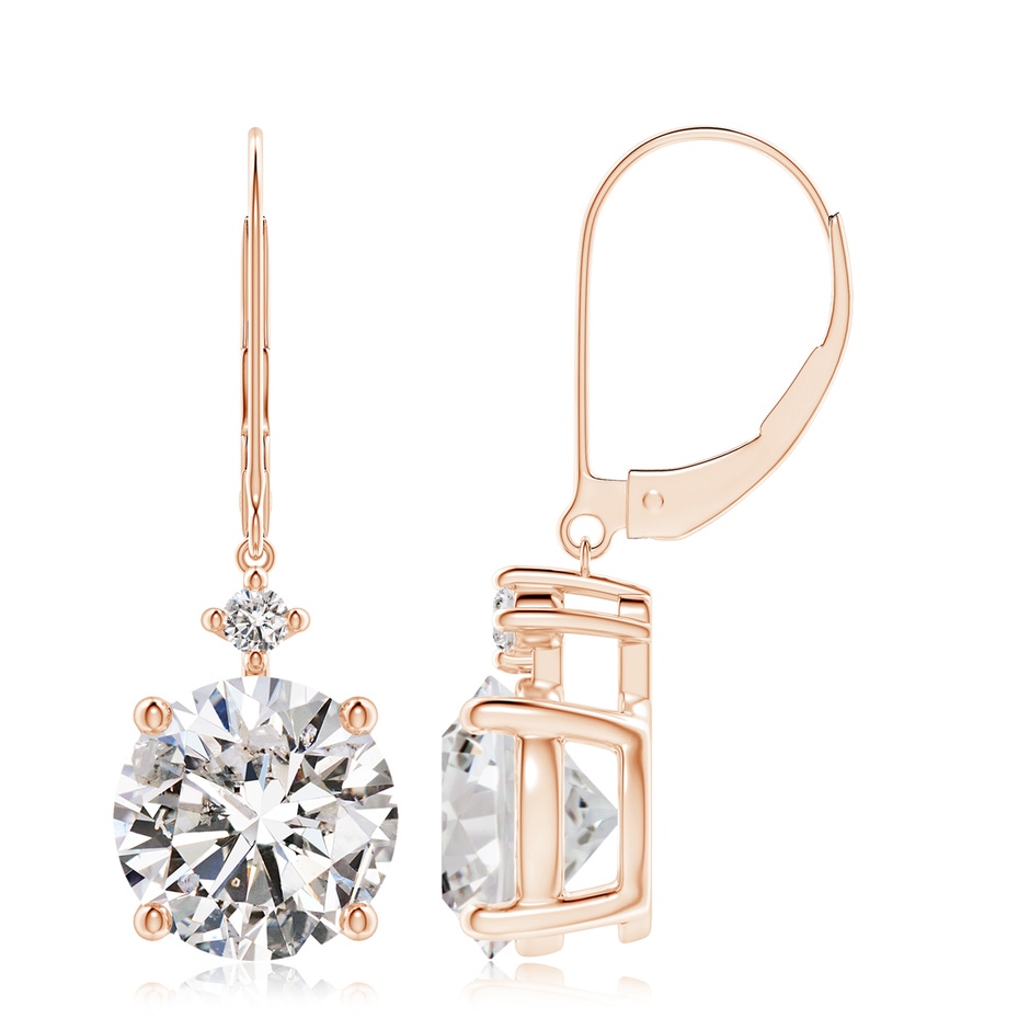 8.9mm IJI1I2 Solitaire Diamond Dangle Earrings in Rose Gold 