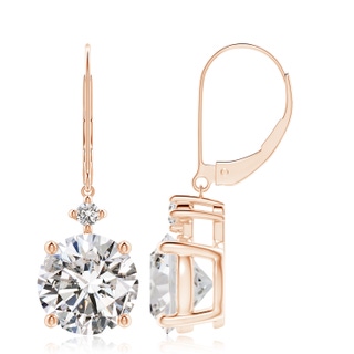9.2mm IJI1I2 Solitaire Diamond Dangle Earrings in Rose Gold