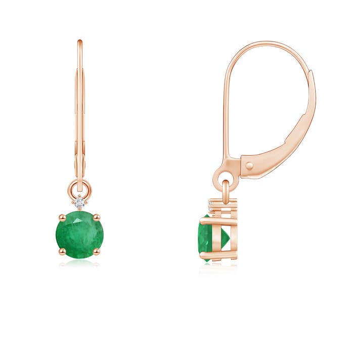 A - Emerald / 0.5 CT / 14 KT Rose Gold